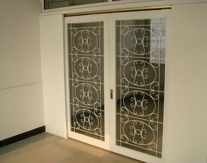 1.Wrought iron glass panel